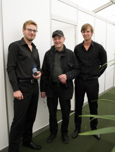 V.l.n.r.: Emiel Janssen, Steve Reich, Tim Sabel